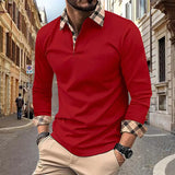 Riolio 2024 Autumn Men's Polo Shirt Lapel Pocket T-shirt Men's Breathable Business Casual Long sleeved