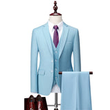 Riolio  M-6XL ( Jacket + Vest + Pants ) Boutique Pure Color Mens Business Formal Suit 3Piece Set and Two-piece Set Groom Wedding Dress