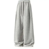 Riolio  Women's Ribbed Wide-Leg Pants High Waist Soft Knit Lounge Trousers