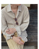Riolio Korean Version Solid Color Elastic Fashionable Top Men Solid Color Free Long-sleeved Shirt for Autumn New High-end Trendy Shirt