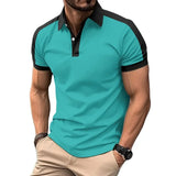 Riolio  Summer Men Casual Business T-Shirts Short Sleeve Polo Shirt Comfortable Formal Tops Breathable Polo T Shirt Blouses Man Clothes