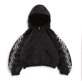 Riolio Y2k Vintage Drawstring Casual Bilateral Printing Sports Pants Women Street Autumn Winter Set Print Hooded Men Sweatshirts