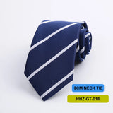 Riolio  Polyester 8cm Striped Dots Men's Tie Suitable For Wedding Parties Work Black Blue Navy Colors Necktie