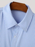 Riolio  New Japanese Trendy Men Shirts Light Luxury Textured Lapel Striped Long Sleeve Cardigan Tops Leisure Premium Loose Blouse M-2XL