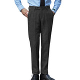 Riolio  Men Formal Herringbone Woolen Double-pleated Suit Trousers Solid Color Light Luxury Naples Premium Business Dress Pants New