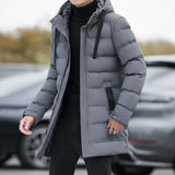 Riolio New Male Winter Warm Long Outwear Hooded Thicken Mid-length Hooded For Men Warm Coat Winter Puffer Jacket Fashion Parka Overcoat