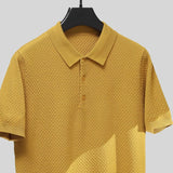 Riolio  New Trendy Men Polo Shirt Leisure High Quality Knit T-shirts American Style Fashion Breathable Button-down Short Sleeve Knitwear