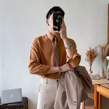 Riolio  Spring New Long-sleeved Shirt for Men's Business British Style Gentleman Korean Style Slim Fit Trendy Cardigan