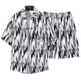 Riolio Shirts + shorts 2025 summer Sportswear Men's fashion short sleeve Sets Male shirts and shorts Casual oversize men set Two Piece