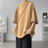 Riolio Summer Short Sleeve T-shirt Men Fashion 3 Colors Oversized T Shirt Men Streetwear Hip Hop Loose O-Neck Tshirt Mens Top S-2XL