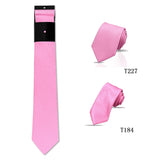 Riolio  2pcs Man Tie Classic Business Necktie Blue Wine Pink Solid Color Smart Casual Suit Necktie Striped Plaid Paisley Neck Gravatas