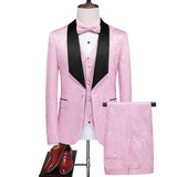Riolio  Large Size Men's Three-Piece Suit Casual Business Hostwear Tailored Fit Cotton Blend Fabric for Wedding And Banquet