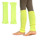Riolio  Winter Bright Green Color JK Style Spice Girls College Foot Cover Warm Pile Long Socks Boot Cuff Cover Knitted Leg Warmers