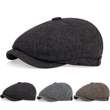 Riolio Retro Newsboy Caps Men British Painters Hats Autumn Winter Berets Herringbone Flat Cap Hip Hop Berets