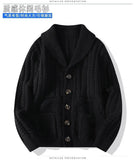 Riolio Korean Version Retro Hand-woven Twisted Twisted Sweater Men's Spring Autumn Thickened Sweater Lapel Cardigan Trendy Jacket Chic