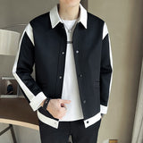 Riolio Spring New Color-blocking Design Jacket Men Fashion Casual Lapel Coat Streetwear Outwear Jaqueta Masculina Men Clothing