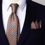 Riolio  2PCS Neck Tie Set 8CM Top Cotton Floral Printed Necktie Fashion Block Flower Suit Ties For Men Shirt Handkerchief Wedding Cravat