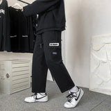 Riolio  Spring Autumn Casual Print Patchwork Cotton Wide Leg Pants Man Loose Y2k Pocket Hip Hop Cargo Straight Male Trousers Streetwear
