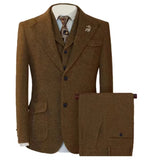 Riolio  Classic Herringbone Man Suit Sets High Quality Luxury Men's Suits Wedding Dress 3 Pieces Set Jacket+Vest+Pant