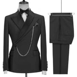 Riolio  New Men's Suit Two-piece Wedding Groom and Best Men's Business Korean Best Man Banquet Oversized Set  Blazer Masculino