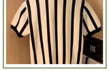 Riolio  Contrasting Color Striped Zipper Knitted Short-sleeved T-shirt Men's Niche Versatile Casual Top