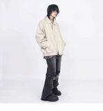 Riolio Japanese Street Hot Casual Jacket American Fashion Loose Versatile Lazy Style Spring Autumn Leather Jacket Long-sleeved Coat Men