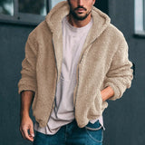 Riolio Zipper Vintage Jacket Coat Men Casual Streetwear Turn Down Solid Overcoat with Pocket Autumn and Winter Outwear