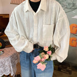 Riolio French Retro Hollow Long-sleeved Shirt Men Women Korean Style Lazy Style High-end Niche Design Casual Loose Shirt Aesthetic