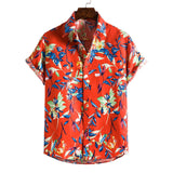 Riolio Men's short-sleeved flower shirt