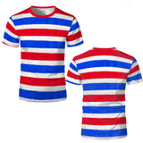 Riolio  Men's T-shirts High-end 100% Cotton Hot Selling Retro Style Plaid Pattern Striped Home Clothes Unisex Kids Canvas Fashion Tops
