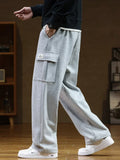 Riolio Autumn Big Pocket Men's Cargo Casual Pants Cotton Drawstring Baggy Straight Sweatpants Fashion Streetwear Hip Hop Male Trousers