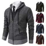 Riolio Men's trend in autumn and winter 2023 new plus velvet padded knit cardigan sweater coat