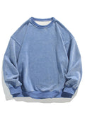 Riolio 360G Heavy Cotton Oversized Sweatshirts Men/Women Korean Fashion Couples Crew-Neck Vintage Washed Y2K Hoodie Loose Pullover Tops