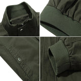 Riolio  Autumn Mens Cotton Bomber Jackets Casual Man Multi-pocket Tactical Windbreaker Coats Men Stand Collar Hiking Jacket Clothing 6XL