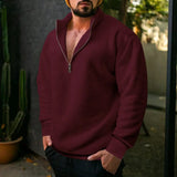 Riolio  New Men's Half Zipper Sweatshirts Thicker Pullover for Male Hoody Man Sweaters Autum Spring Solid Color Turtleneck Tops