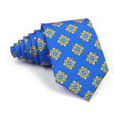 Riolio  High Quality Classic Men's 7.5cm Tie Soft Smooth Green Blue Colorful Paisley Flower Necktie Daily Wear Business Accessories Gift