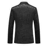 Riolio  Plus Size Three Piece Suit Casual Wedding Men's Set Korean Style Slim Fit Business Formal Cotton Blend Fabric with Flower Pat...