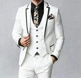 Riolio  3 Pcs Blazer Vest Pant Fashion Suit Sets For Men  Elegant Party Prom Slim Fit Evening Dinner Formal Banquet Male Suit Attire