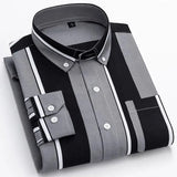 Riolio  New Printed Wide Stripes Fashion Versatile No-iron Anti-wrinkle Casual Comfortable Business Shirt for Men