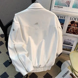 Riolio  Men Pu Jacket Motorcycle Biker Straps Metal Pu Jacket Streetwear Fashion Versatile Trendy Casual Long-Sleeve Tops Men'S Clothing
