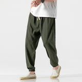 Riolio Large Size Chinese Style Linen Casual Harlan Loose Trousers Cotton Linen Pants Ice Silk