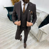 Riolio  3 Pieces Men Single Breasted Suits Slim Fit Wedding Tuxedo Premium Formal Blazer with Pants Prom Party Groom Office Wear