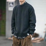 Riolio Oversize Knitwear Thick Korean Popular Clothes Knitted Sweaters for Men Autumnr and Winter Streetwear Aesthetic Top Pullover Man