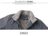 Riolio Men's Classic Winter Jacket Coat Fleece Lined Windproof Outerwear male Casual Sherpa Lined Corduroy Jacket Winter Coat