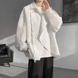 Riolio  Men's Chinese Textured Long-sleeved National Style Shirt Spring Design Boys' Shirts Men's Clothing