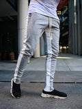 Riolio Casual Men Sweatpants Contrast Colors Elastic Waist Male Pants Drawstring Breathable Autumn Trousers for Jogging