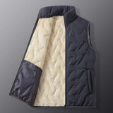 Riolio Men's Ultrasonic Fleece-Lined Cotton Vest Casual Fashion Warm Dad's Style Sheep Fur Vest For Spring Autumn