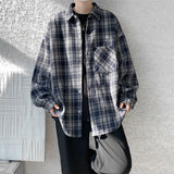 Riolio Spring Long Sleeved Shirt Men Fashion Retro Plaid Shirt Men Streetwear Loose Casual Shirt Mens Vintage Shirts Plus Size 5XL