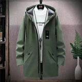 Riolio Spring and Autumn New Classic Fashion In The Long Waterproof Coat Men Casual Loose Comfortable High Quality Trench Coat
