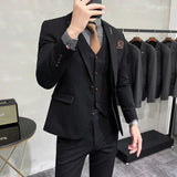 Riolio  S-7XL Blazer Vest Pants High-end Brand Plaid Retro Business Suit Groom Wedding Party Slim Suit Fashion British Style Performance
